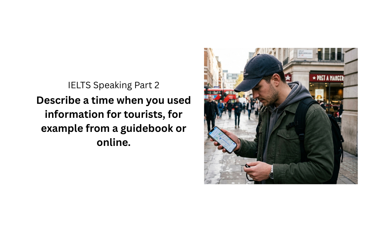 Describe a time when you used information for tourists, for example from a guidebook or online.